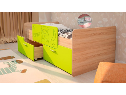 Кровать Умка К-001 с ящиками и бортиком МДФ, спальное место 160х80 см